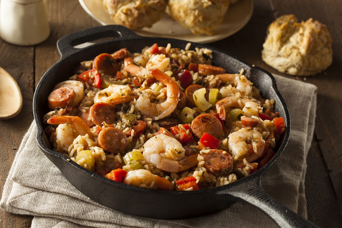 Jambalaya aux crevettes, chorizo et trio de riz
